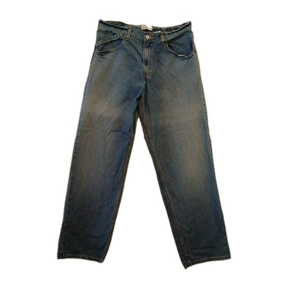 Vintage Levis SilverTab Mens Baggy Denim Jeans 33x34 Blue Wide Leg Fit Pants - Picture 1 of 8